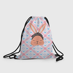 Рюкзак-мешок Милый кролик и сердечки, цвет: 3D-принт