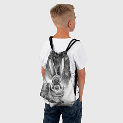 Рюкзак-мешок Кролик на снегу, цвет: 3D-принт — фото 2