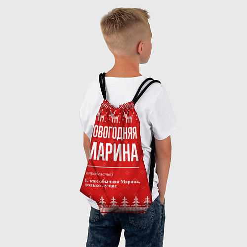 Мешок для обуви Новогодняя Марина: свитер с оленями / 3D-принт – фото 4