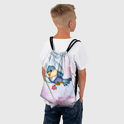 Рюкзак-мешок Птица летит с цветком в лапах, цвет: 3D-принт — фото 2