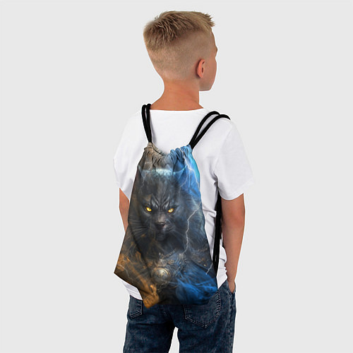 Мешок для обуви Брутальный черный кот / 3D-принт – фото 4