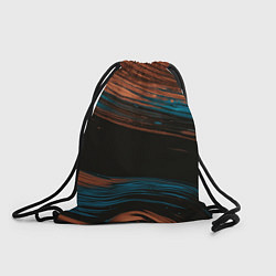 Рюкзак-мешок Синие и оранжевые переливающиеся пески во тьме, цвет: 3D-принт
