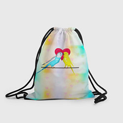 Рюкзак-мешок Влюбленные волнистые попугайчики, цвет: 3D-принт