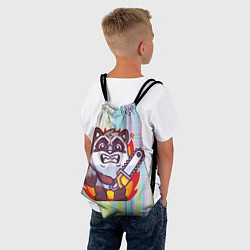 Рюкзак-мешок Енот с бензопилой, цвет: 3D-принт — фото 2