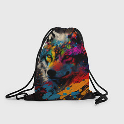 Рюкзак-мешок Волк, яркие цвета, цвет: 3D-принт