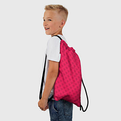 Рюкзак-мешок Красный паттерн с мелкими сердечками, цвет: 3D-принт — фото 2