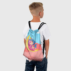 Рюкзак-мешок Единорог на месяце, цвет: 3D-принт — фото 2