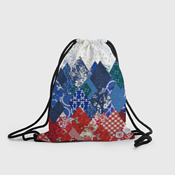 Рюкзак-мешок Флаг России в стиле пэчворк, цвет: 3D-принт