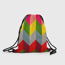 Рюкзак-мешок Разноцветный ромбический абстрактный паттерн, цвет: 3D-принт