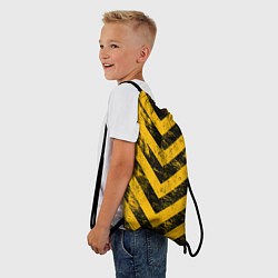 Рюкзак-мешок WARNING - желто-черные полосы, цвет: 3D-принт — фото 2