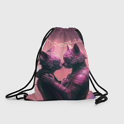 Рюкзак-мешок Влюбленные кибер-котики, цвет: 3D-принт