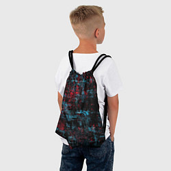 Рюкзак-мешок Абстракт красного, голубого и чёного, цвет: 3D-принт — фото 2