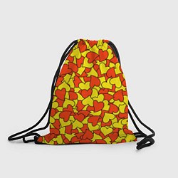 Рюкзак-мешок Красно-желтые сердца, цвет: 3D-принт