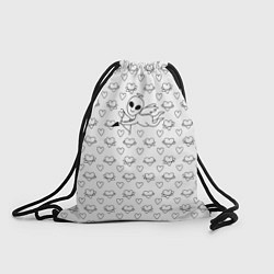 Рюкзак-мешок Купидон пришелец среди сердец, цвет: 3D-принт