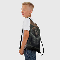 Рюкзак-мешок Горилла в пуховике, цвет: 3D-принт — фото 2