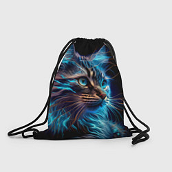 Рюкзак-мешок Неоновый кот искрящий молниями, цвет: 3D-принт