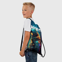Рюкзак-мешок Герой в стиле киберпанк, цвет: 3D-принт — фото 2
