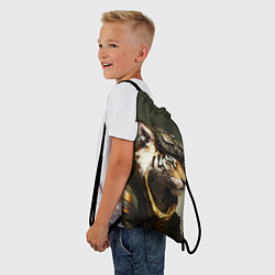 Рюкзак-мешок Тигр в милитари форме, цвет: 3D-принт — фото 2