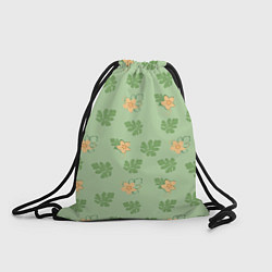 Рюкзак-мешок Узор из цветков и листьев арбуза, цвет: 3D-принт