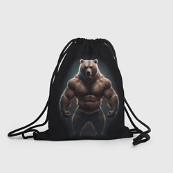 Рюкзак-мешок Сильный медведь спортсмен, цвет: 3D-принт