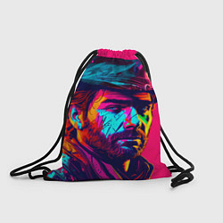 Рюкзак-мешок Red Dead Redemption in neon style, цвет: 3D-принт