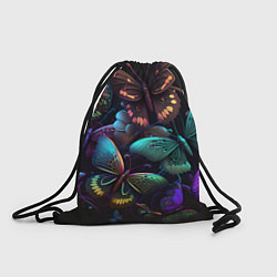 Рюкзак-мешок Разные неоновые бабочки, цвет: 3D-принт