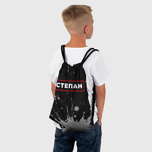 Мешок для обуви Степан - в красной рамке на темном / 3D-принт – фото 4