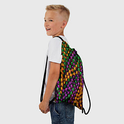 Рюкзак-мешок Разноцветные буссы, цвет: 3D-принт — фото 2