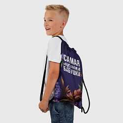 Рюкзак-мешок Самая лучшая бабушка в цветах, цвет: 3D-принт — фото 2