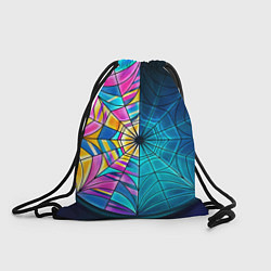Рюкзак-мешок Уэнсдей - окно ночной витраж - текстура зерна, цвет: 3D-принт