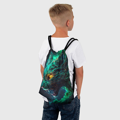 Мешок для обуви Звездный зеленый кот / 3D-принт – фото 4