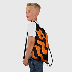 Рюкзак-мешок Черно-оранжевый абстрактный лабиринт, цвет: 3D-принт — фото 2