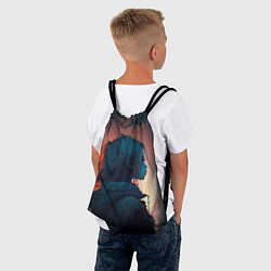 Рюкзак-мешок Девушка в городе в аниме стиле, цвет: 3D-принт — фото 2