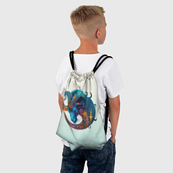 Рюкзак-мешок Козерог на приятном светлом фоне, цвет: 3D-принт — фото 2