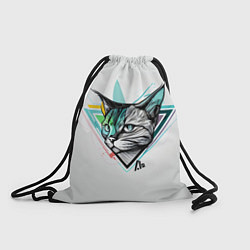 Рюкзак-мешок Красочный эскиз кота, цвет: 3D-принт