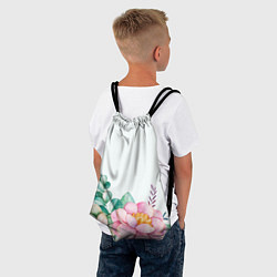 Рюкзак-мешок Цветы нарисованные акварелью - снизу, цвет: 3D-принт — фото 2
