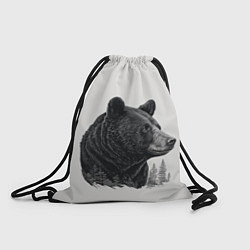 Рюкзак-мешок Нарисованный медведь, цвет: 3D-принт
