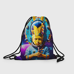 Рюкзак-мешок Барт Симпсон в космосе - фантазия, цвет: 3D-принт