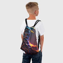 Рюкзак-мешок Подорванные неоновые плиты, цвет: 3D-принт — фото 2