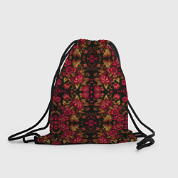 Рюкзак-мешок Растительный паттерн под хохлому, цвет: 3D-принт