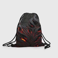 Рюкзак-мешок Объемное черное пламя, цвет: 3D-принт