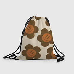 Рюкзак-мешок Цветочки-смайлики ретро, цвет: 3D-принт