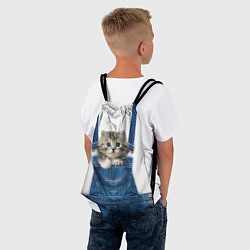Рюкзак-мешок Котенок в кармане комбинезона, цвет: 3D-принт — фото 2