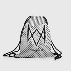 Рюкзак-мешок Символ Watch Dogs на светлом фоне с полосами, цвет: 3D-принт