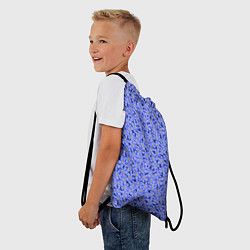 Рюкзак-мешок Незабудки цветочный паттерн на темном фоне, цвет: 3D-принт — фото 2