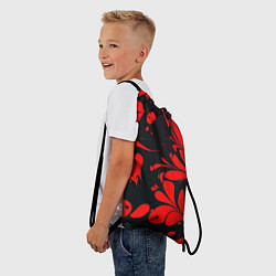 Рюкзак-мешок Красно-черный узор, цвет: 3D-принт — фото 2