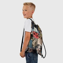 Рюкзак-мешок Мемные котики, цвет: 3D-принт — фото 2