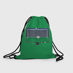 Рюкзак-мешок Футбольный мяч и ворота на экране монитора, цвет: 3D-принт
