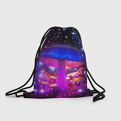 Рюкзак-мешок Звезды и неоновые светящиеся грибы, цвет: 3D-принт