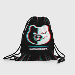 Мешок для обуви Символ Danganronpa в стиле glitch на темном фоне
